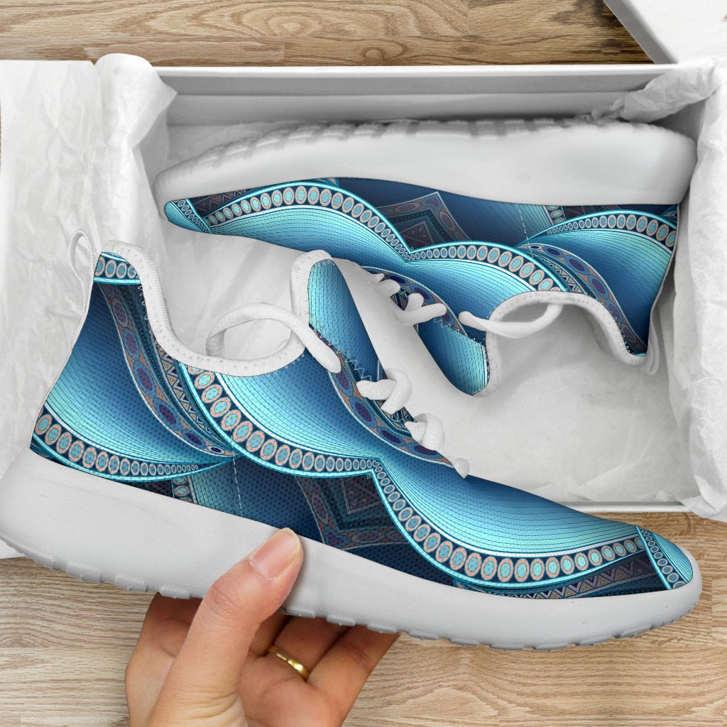 Mandala Waves Bohemian Pattern Print Mesh Knit Shoes GearFrost