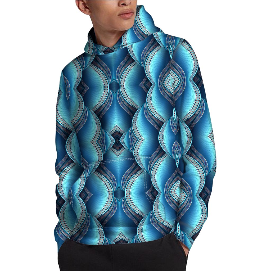 Mandala Waves Bohemian Pattern Print Pullover Hoodie