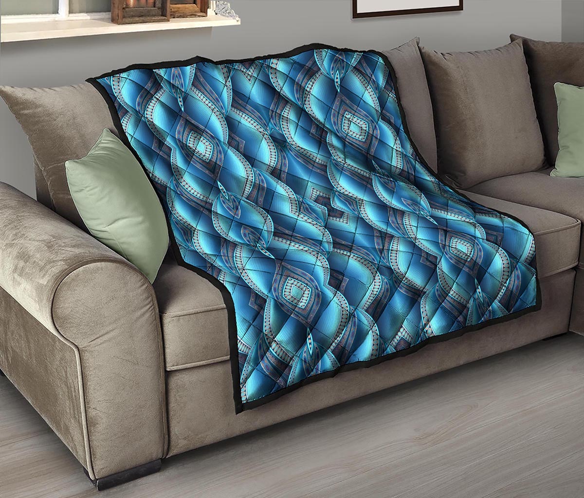 Mandala Waves Bohemian Pattern Print Quilt
