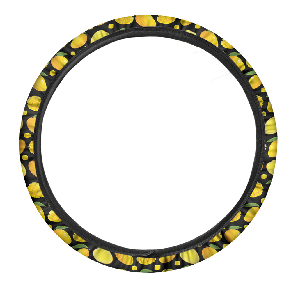 Mango Pattern Print Car Steering Wheel Cover