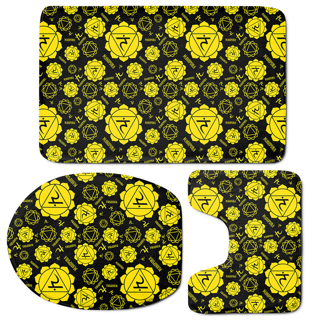 Manipura Chakra Pattern Print 3 Piece Bath Mat Set