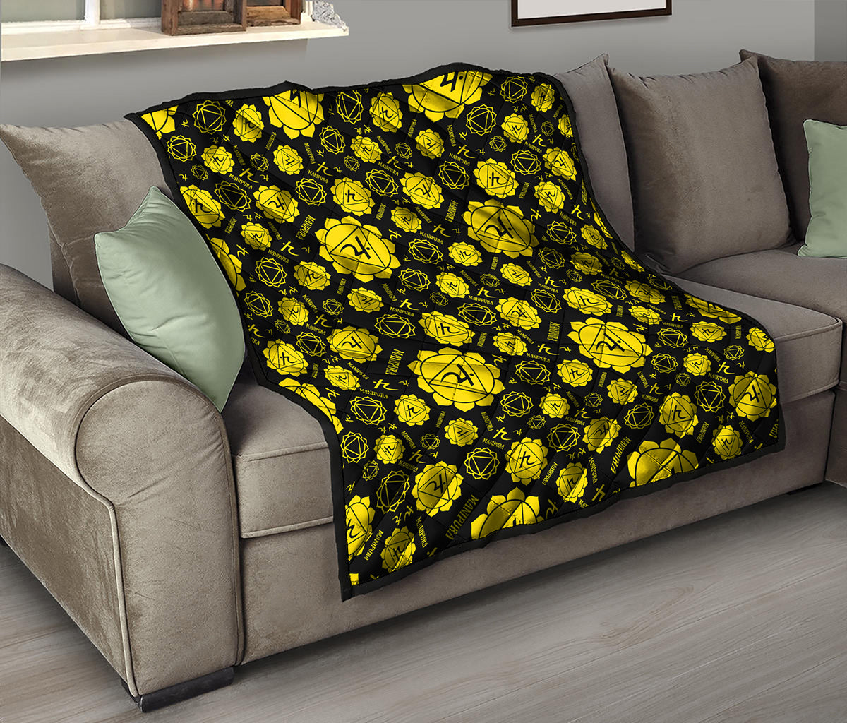 Manipura Chakra Pattern Print Quilt