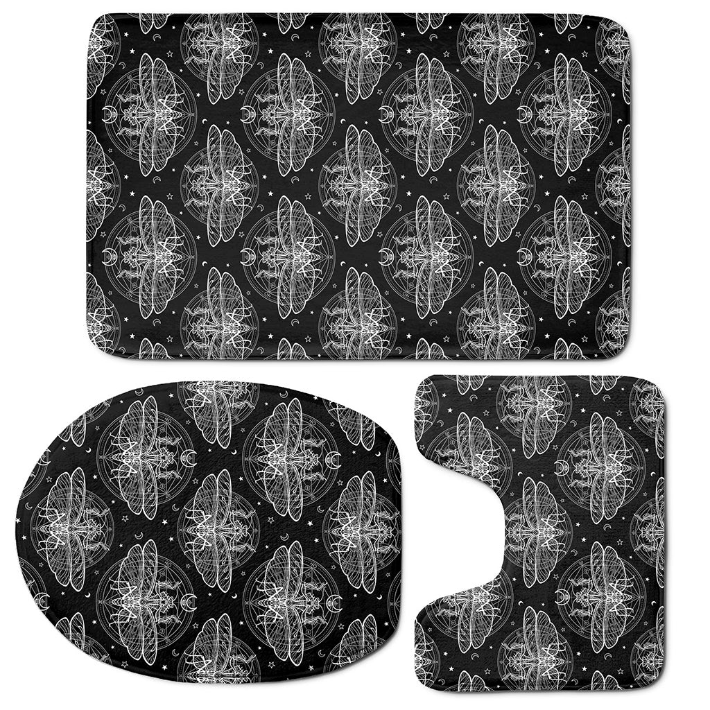 Mantis Spirit Animal Pattern Print 3 Piece Bath Mat Set