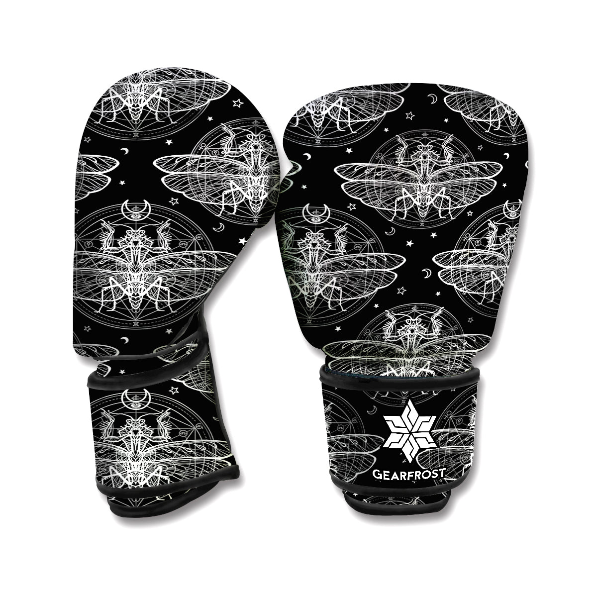 Mantis Spirit Animal Pattern Print Boxing Gloves