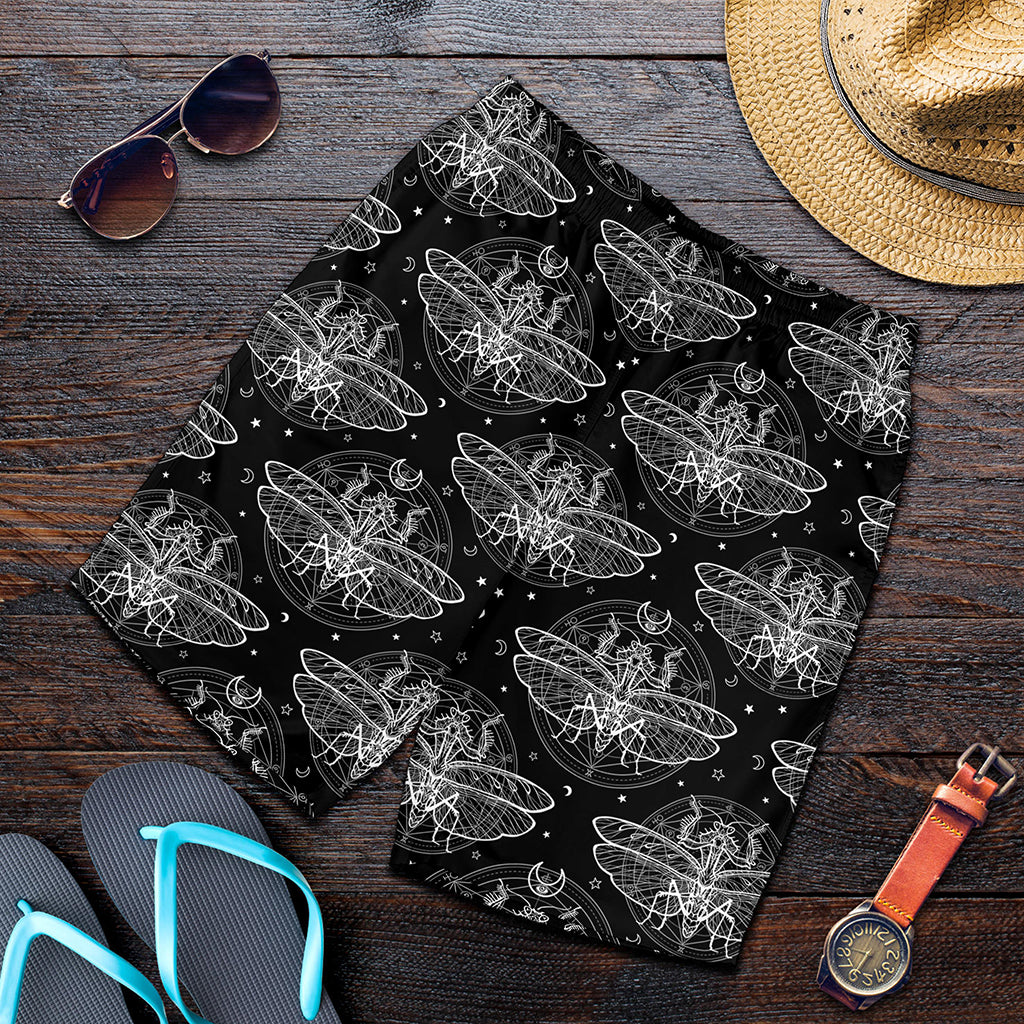 Mantis Spirit Animal Pattern Print Men's Shorts