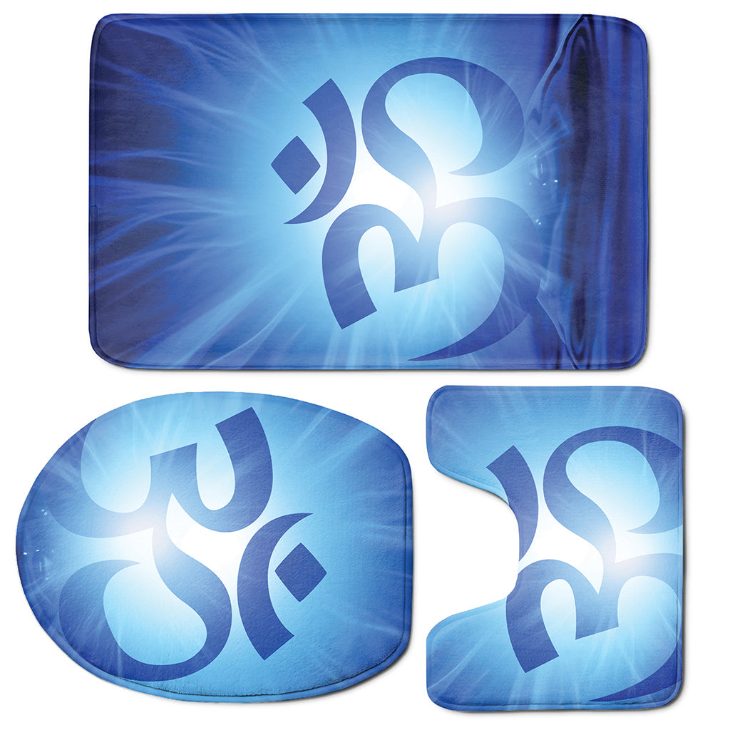 Mantra Om Print 3 Piece Bath Mat Set