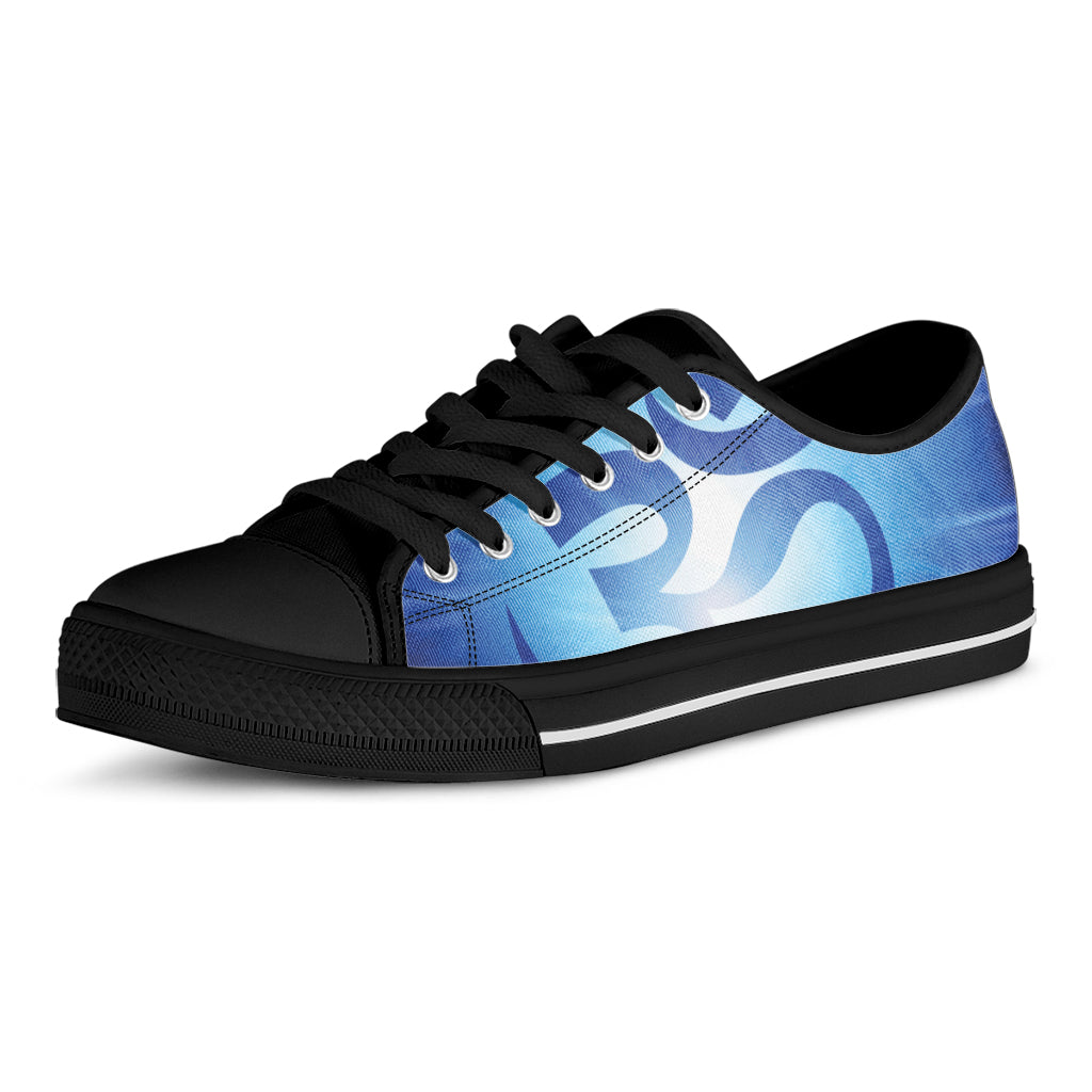 Mantra Om Print Black Low Top Shoes