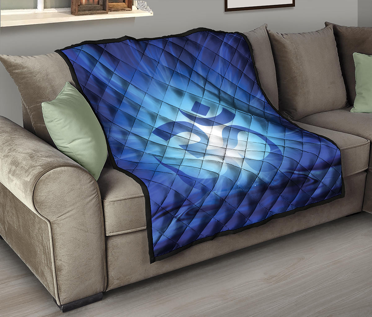 Mantra Om Print Quilt