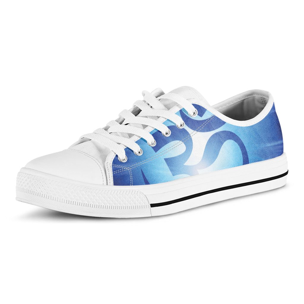Mantra Om Print White Low Top Shoes