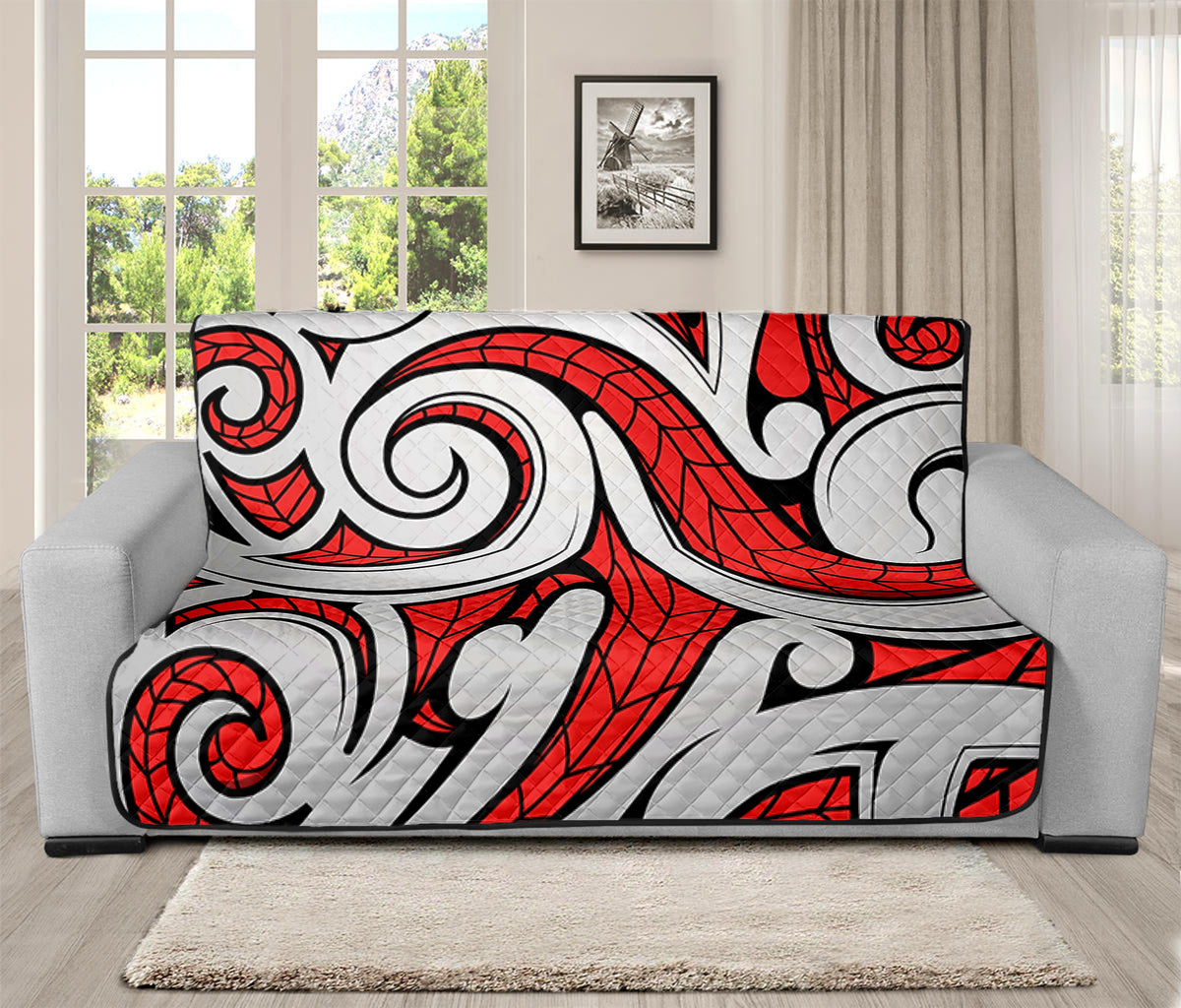 Maori Kowhaiwhai Tribal Polynesian Print Futon Protector GearFrost