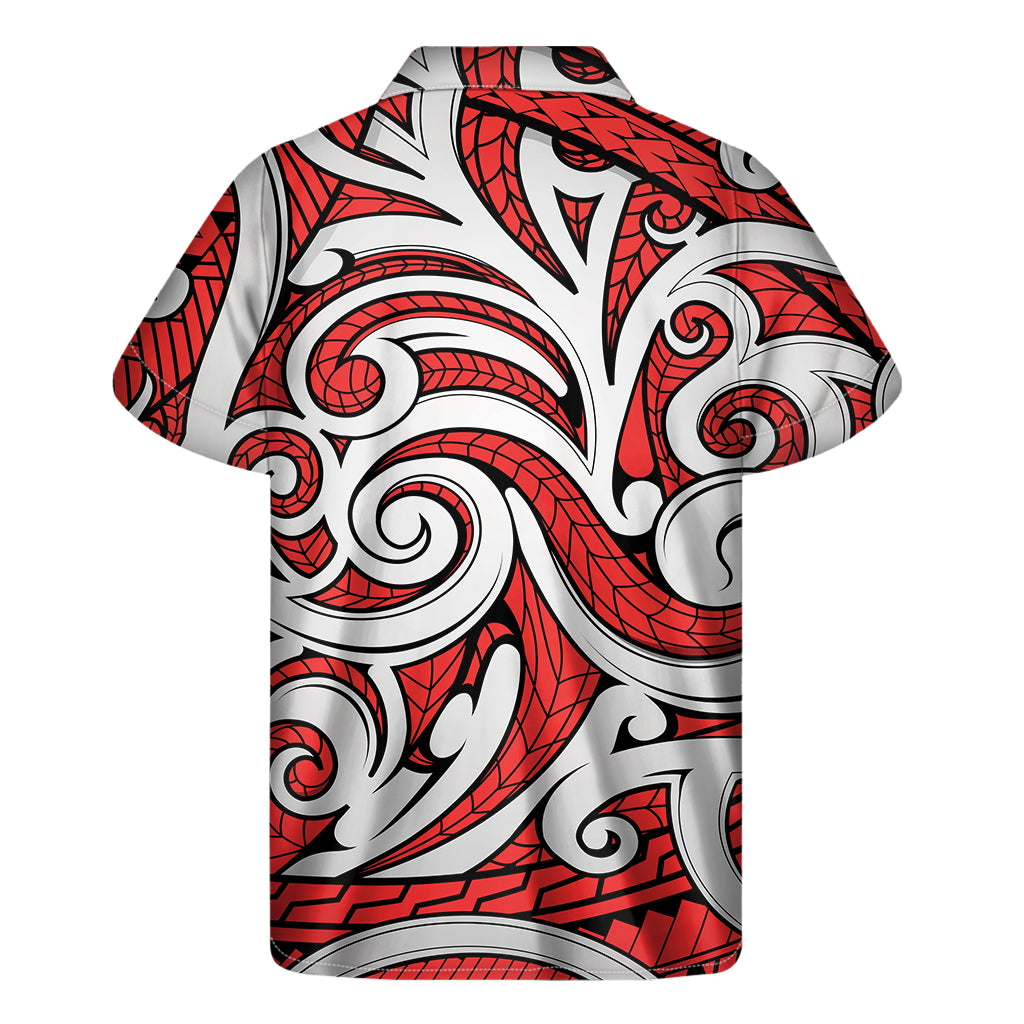 Maori Kowhaiwhai Tribal Polynesian Print Men's Short Sleeve Shirt