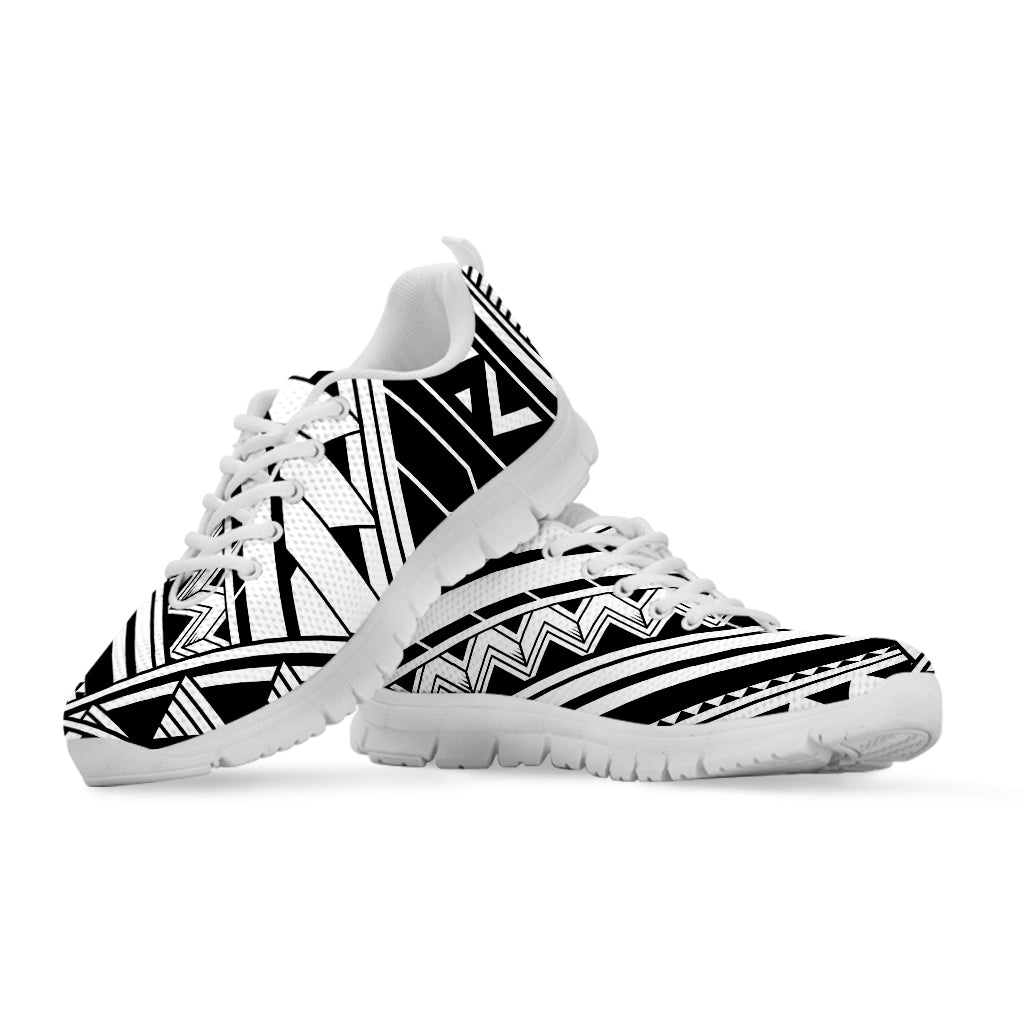 Maori Polynesian Tattoo Pattern Print White Sneakers