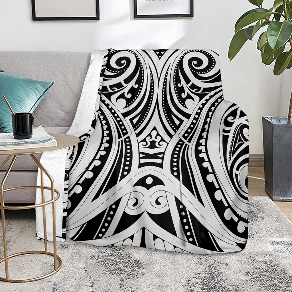 Maori Tribal Tattoo Pattern Print Blanket