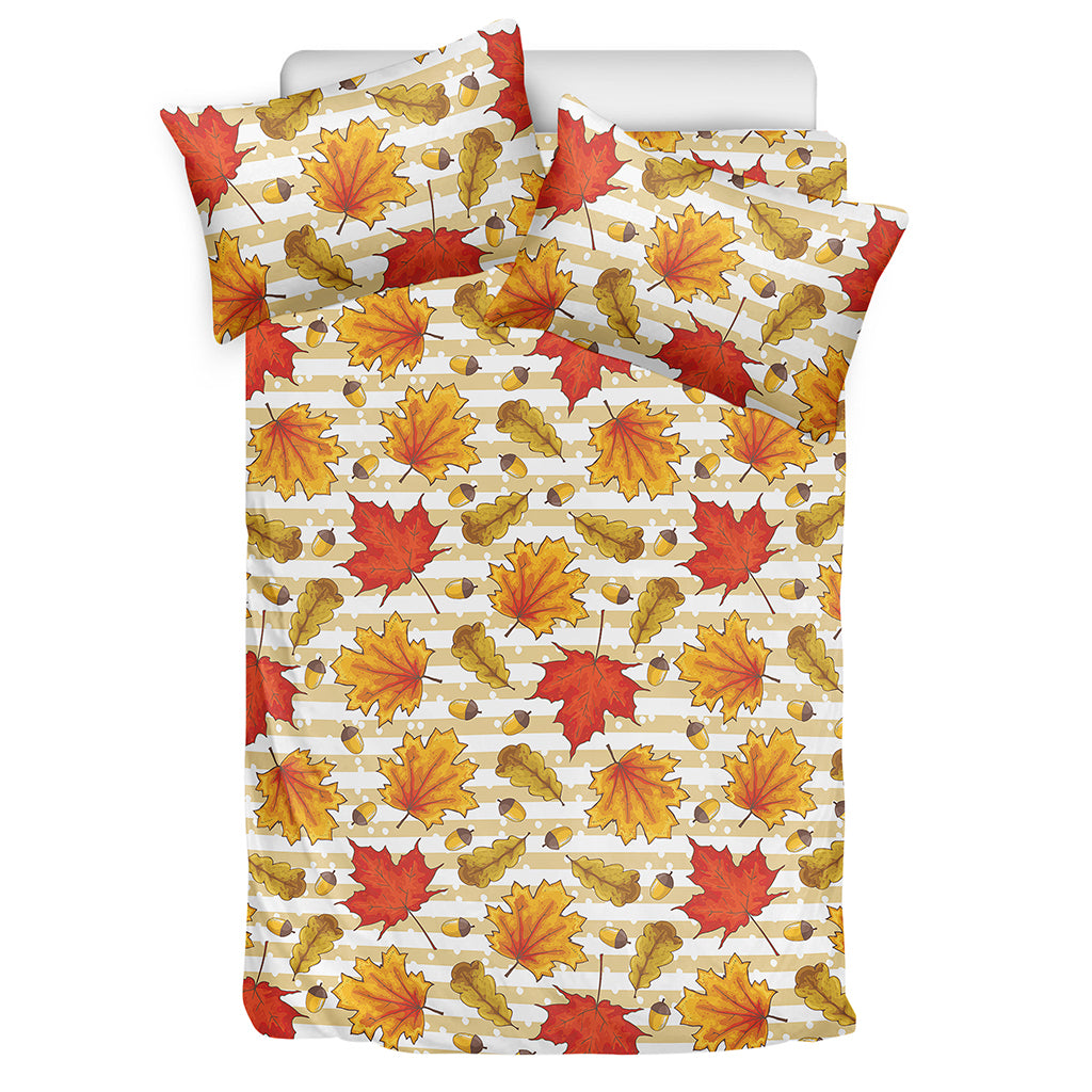 Maple And Oak Pattern Print Duvet Cover Bedding Set