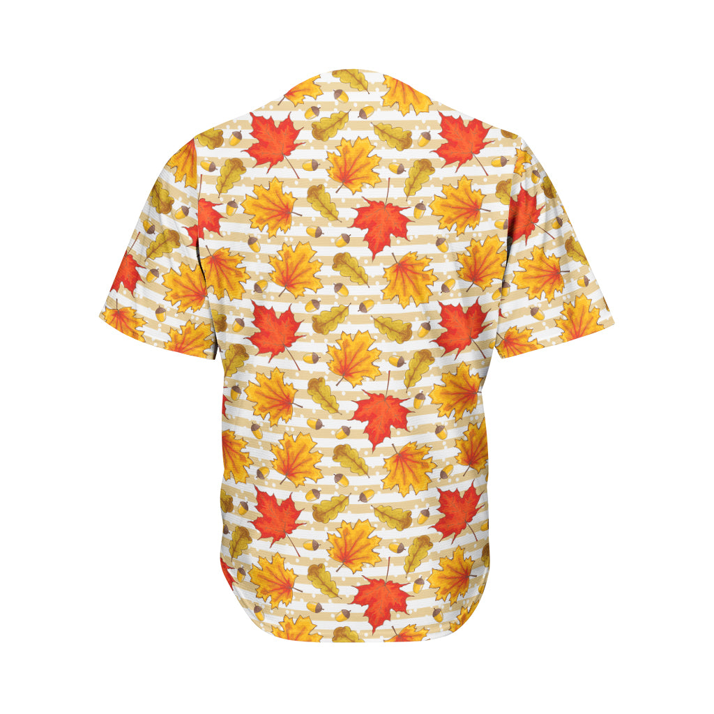Maple And Oak Pattern Print Men's Baseball Jersey