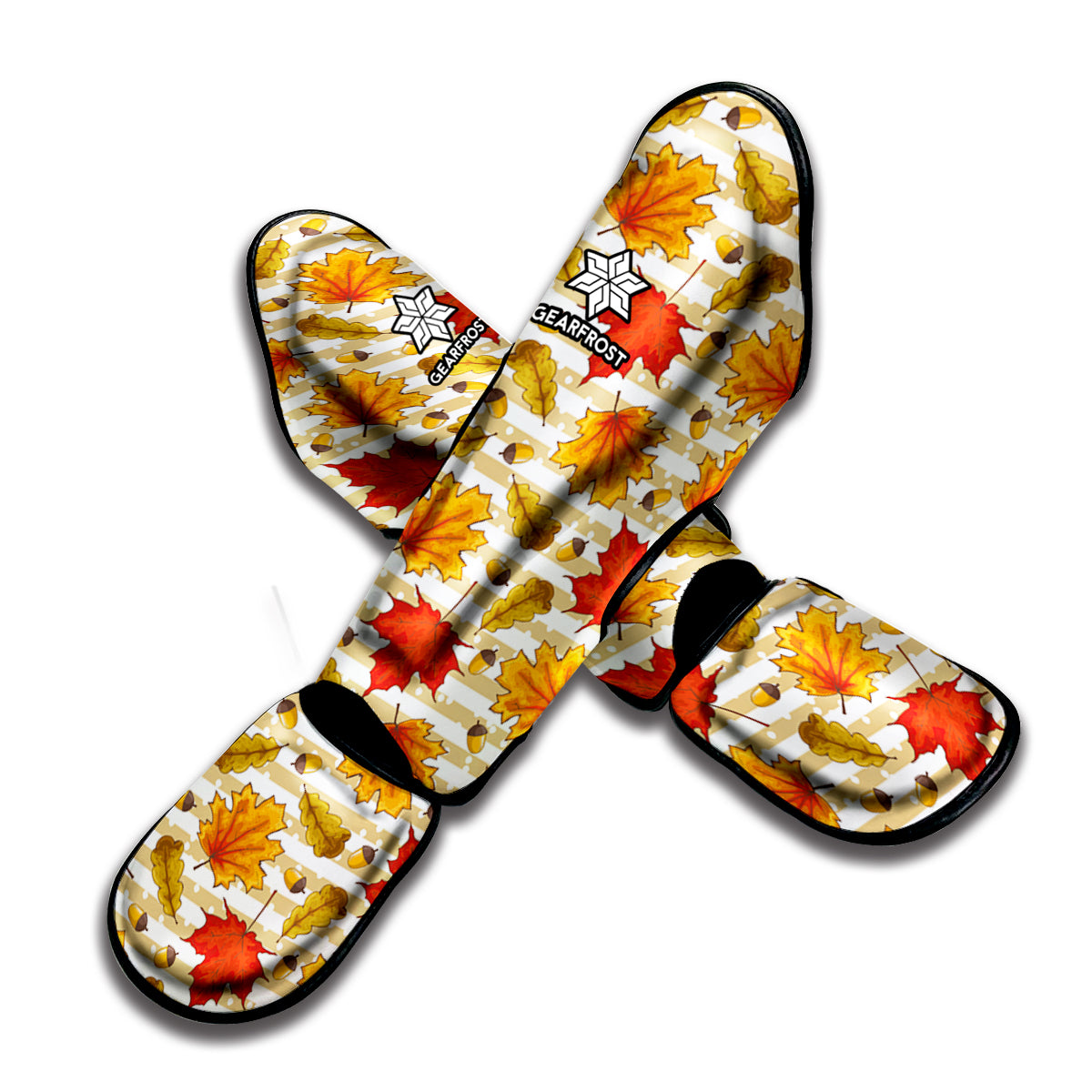 Maple And Oak Pattern Print Muay Thai Shin Guard