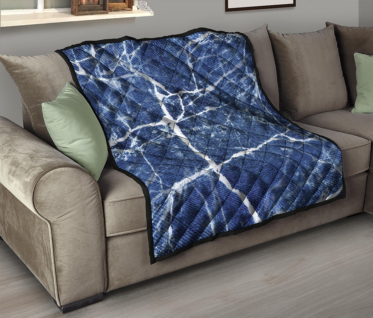 Marble Denim Jeans Pattern Print Quilt