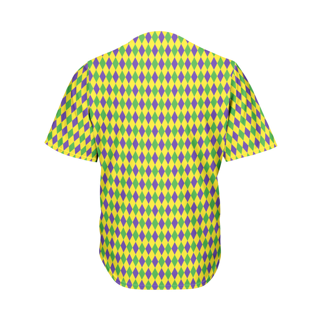 Mardi Gras Fat Tuesday Pattern Print Men's Baseball Jersey