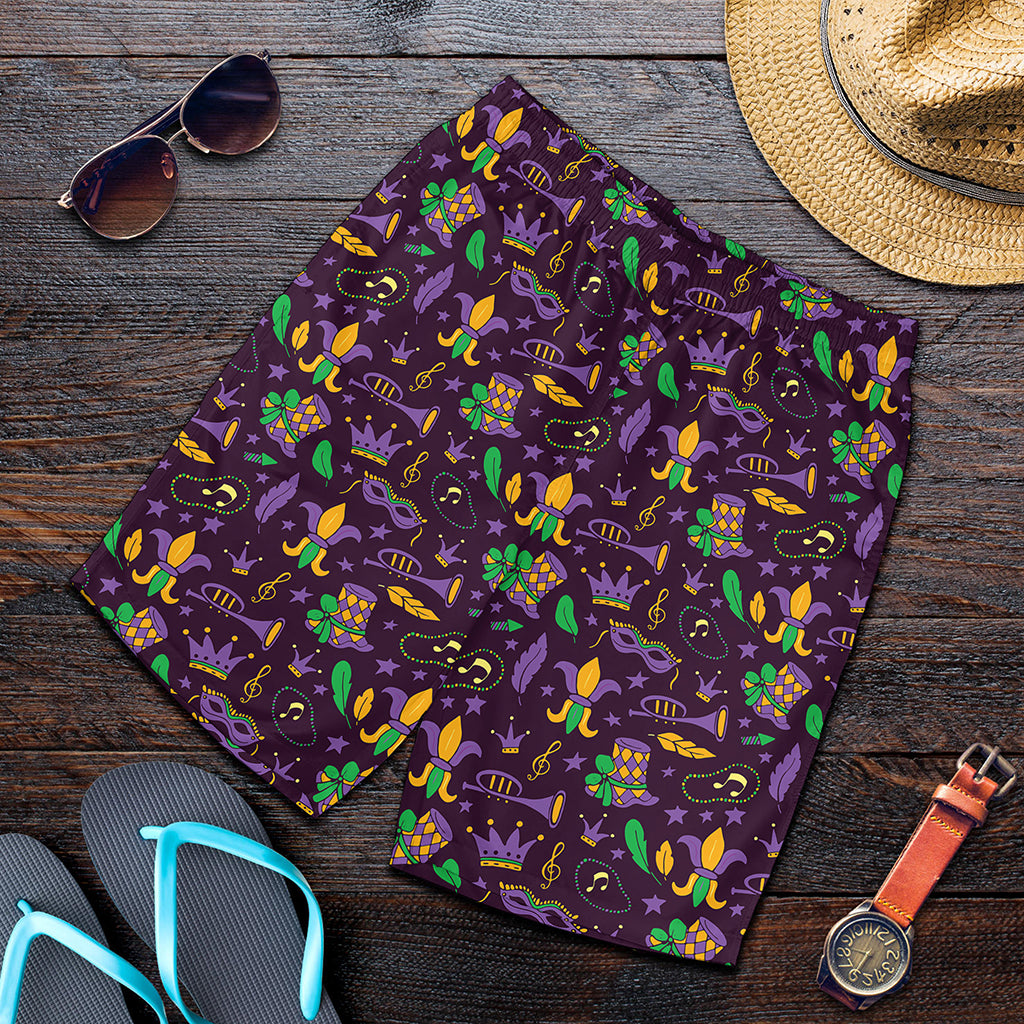 Mardi Gras Party Pattern Print Men's Shorts