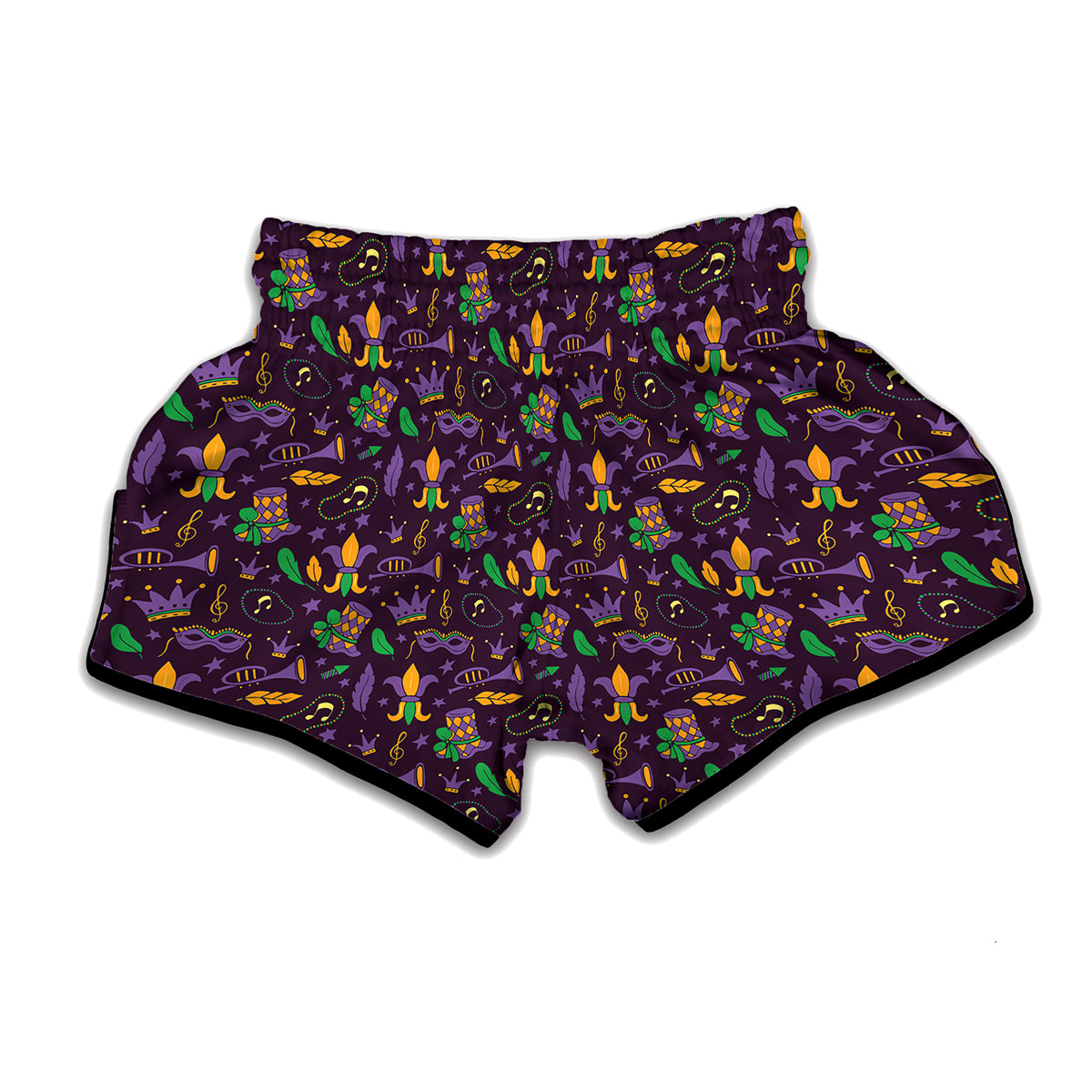 Mardi Gras Party Pattern Print Muay Thai Boxing Shorts