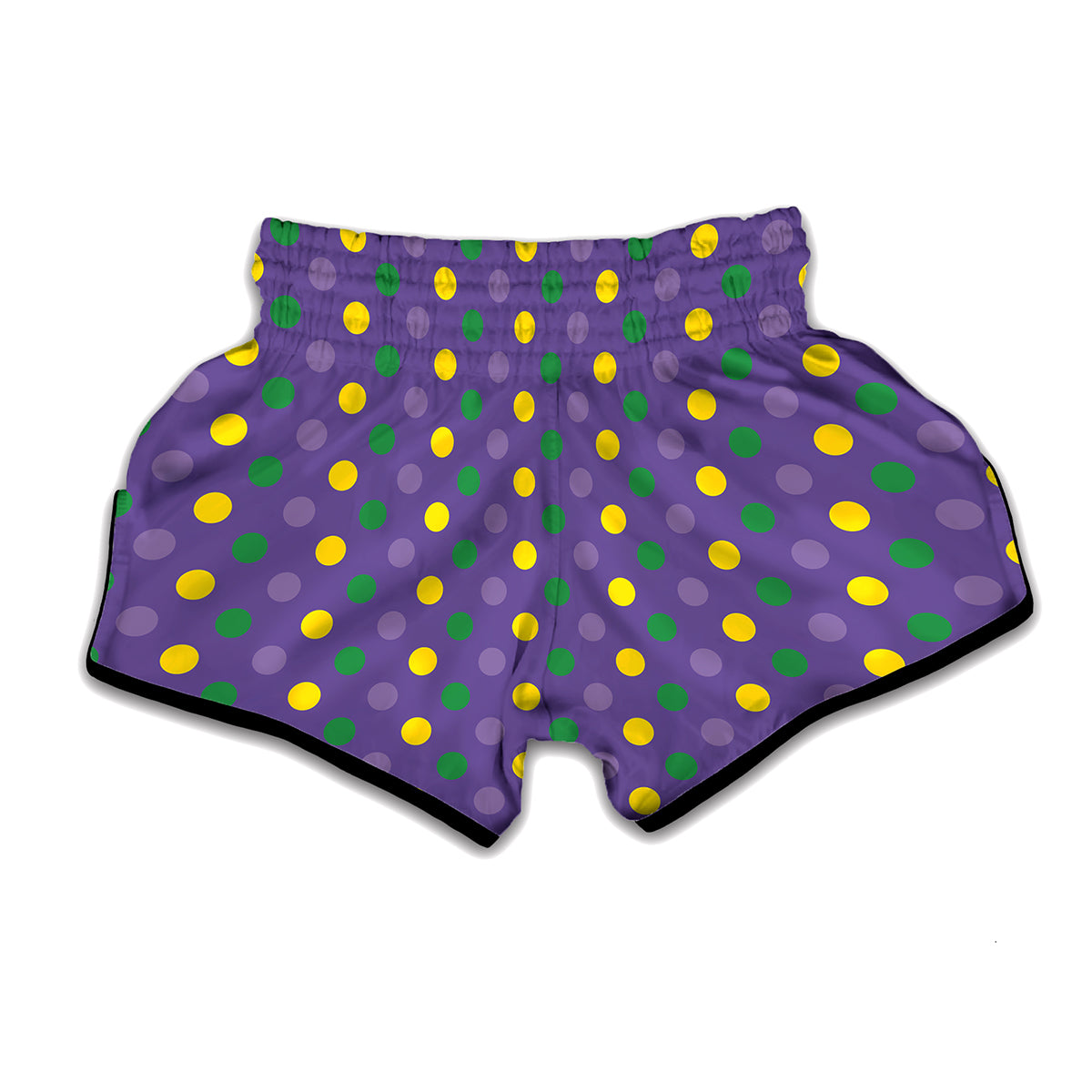 Mardi Gras Polka Dot Pattern Print Muay Thai Boxing Shorts