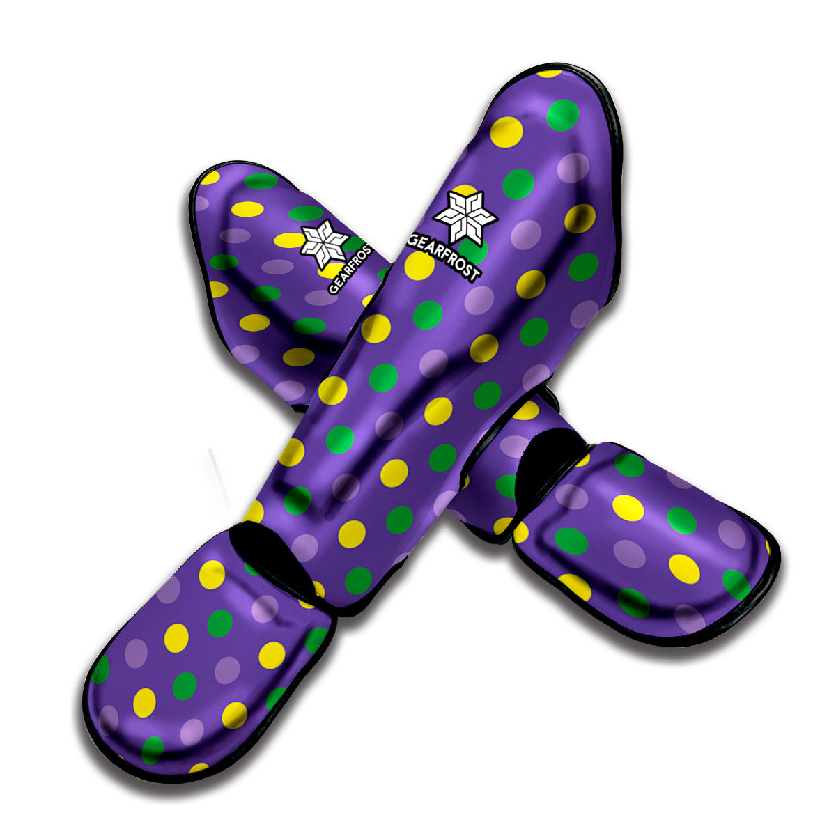 Mardi Gras Polka Dot Pattern Print Muay Thai Shin Guard