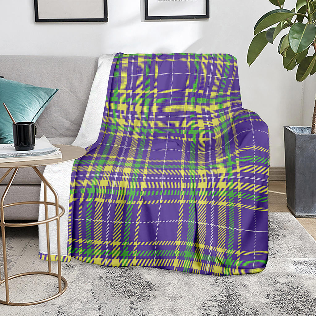 Mardi Gras Tartan Plaid Pattern Print Blanket
