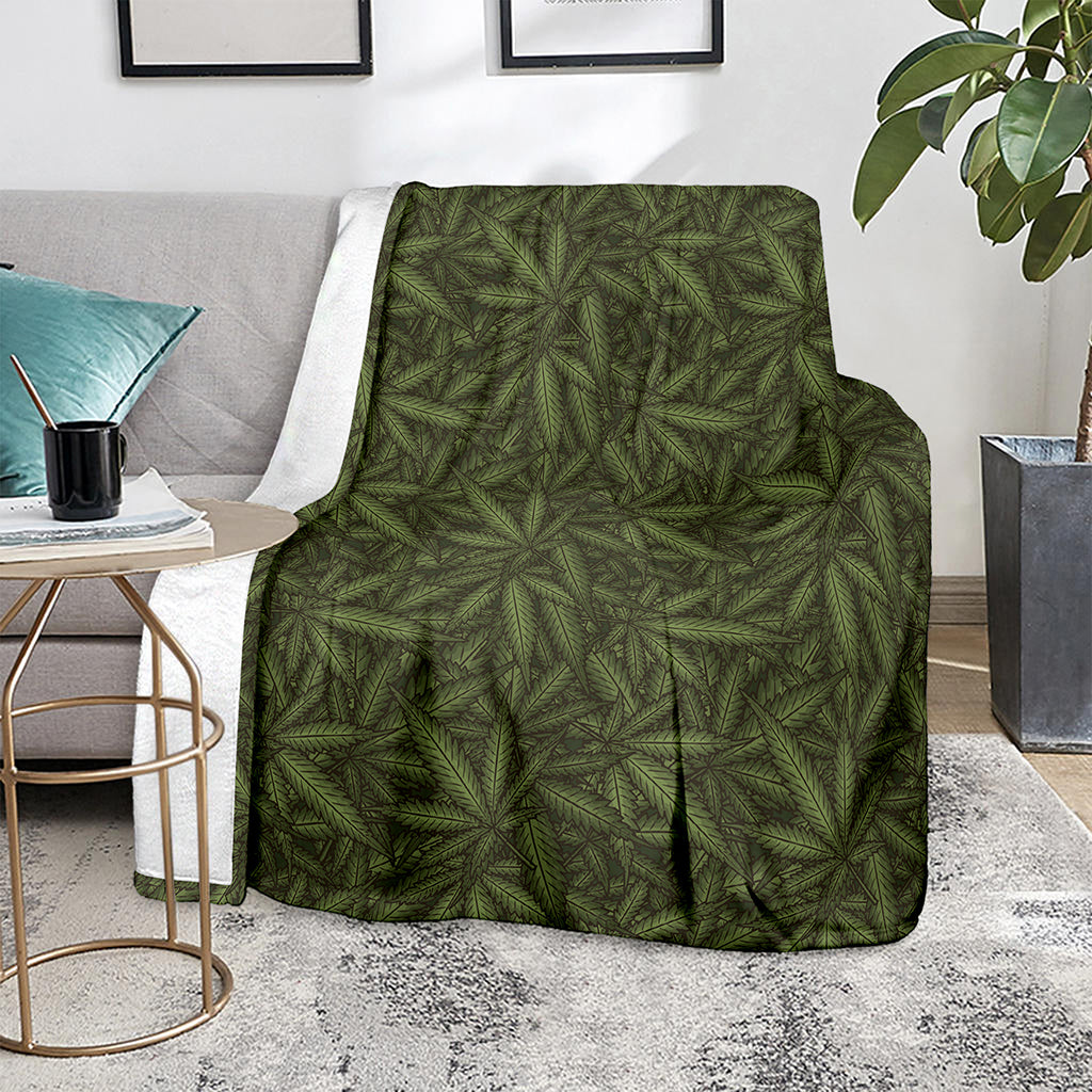 Marijuana Leaf Pattern Print Blanket