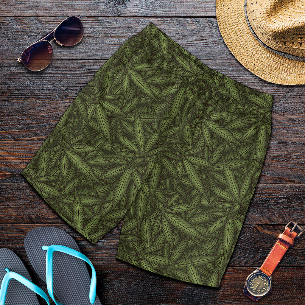 Marijuana Leaf Pattern Print Men's Shorts