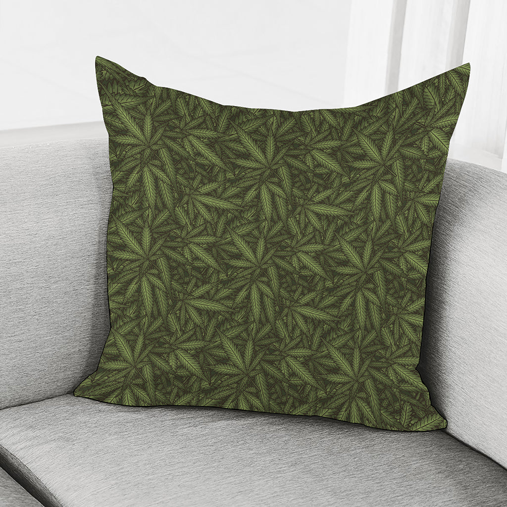 Marijuana Leaf Pattern Print Pillow Cover