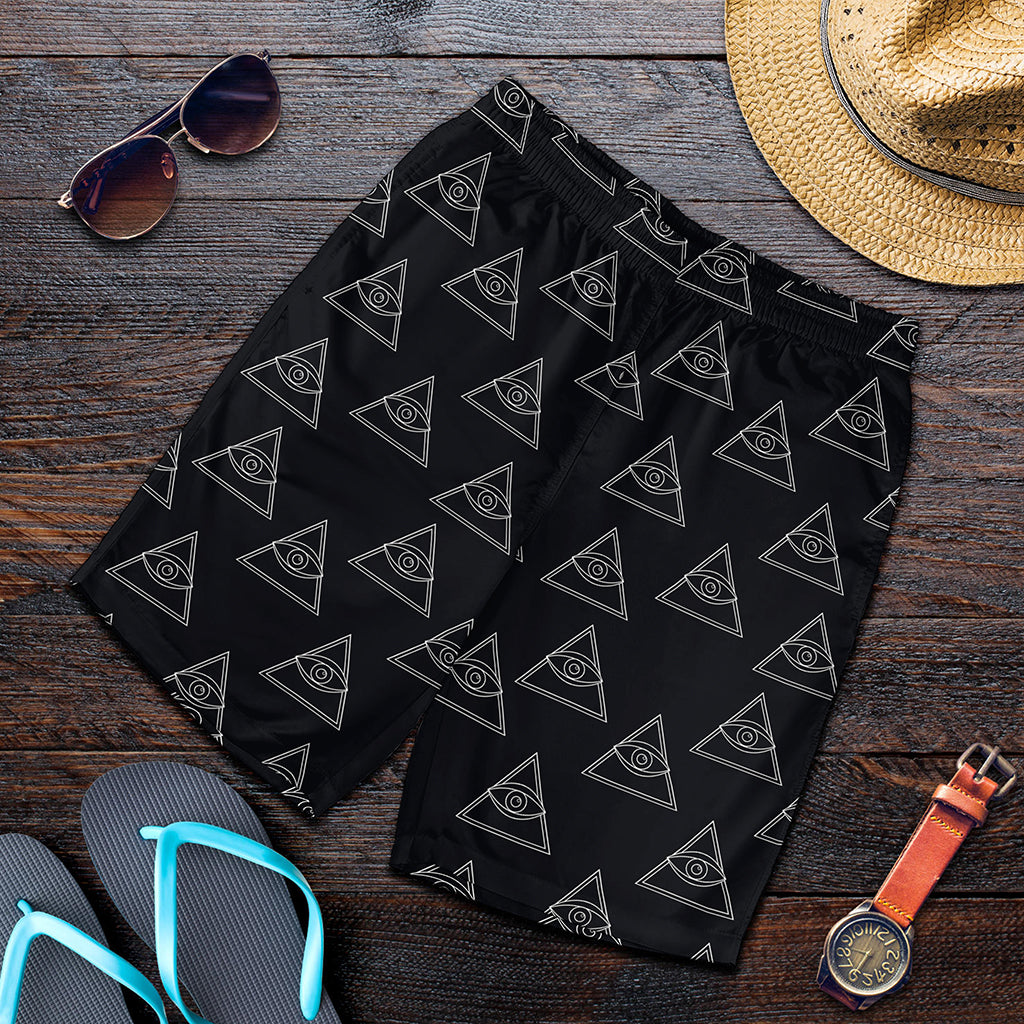 Masonic Eye Pattern Print Men's Shorts