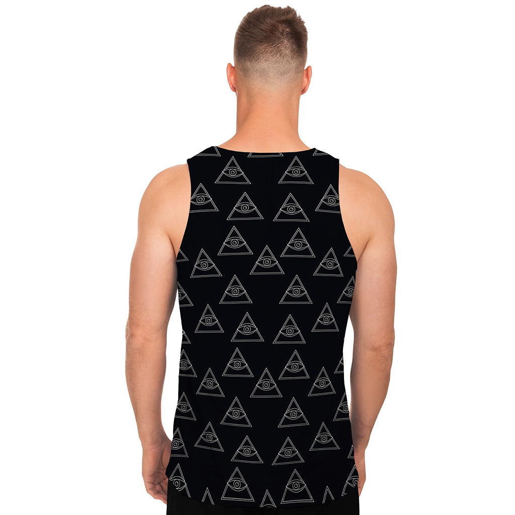Masonic Eye Pattern Print Men's Tank Top
