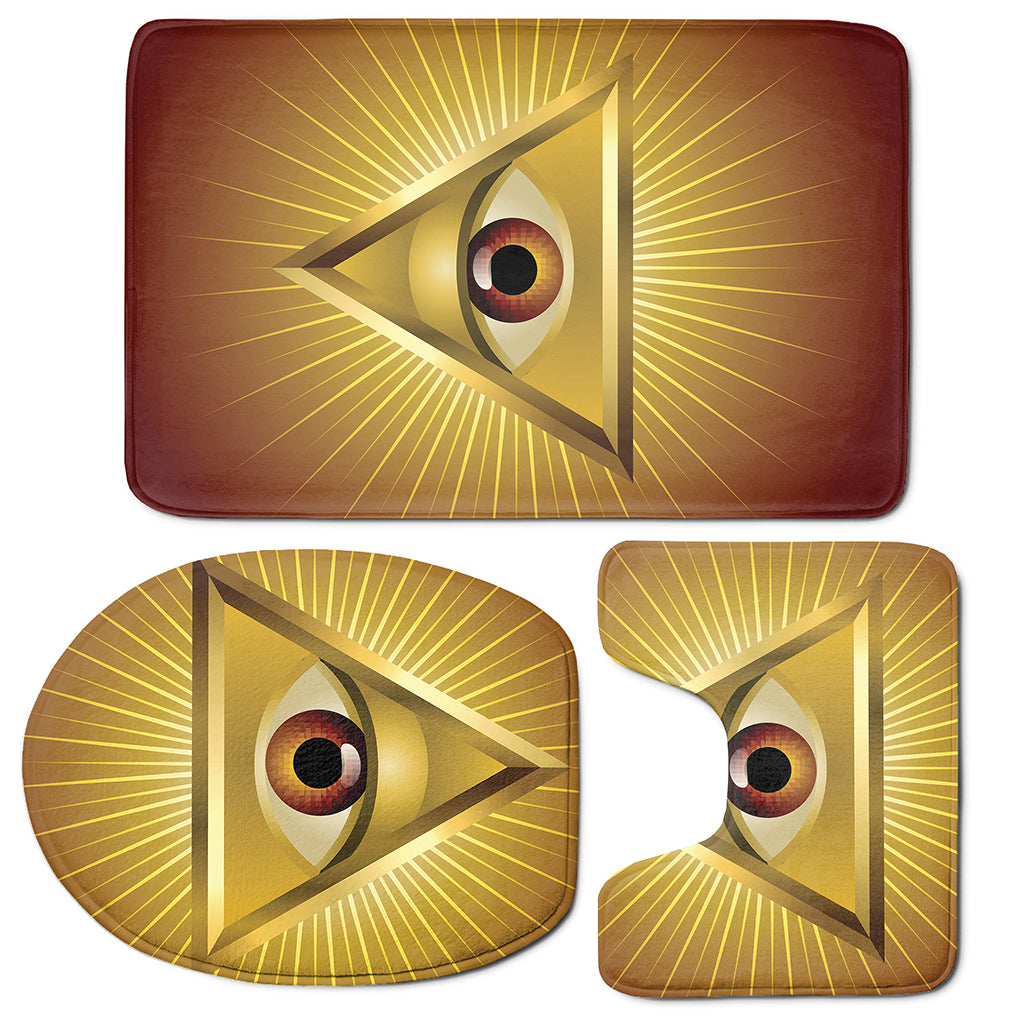 Masonic Eye Sight Print 3 Piece Bath Mat Set