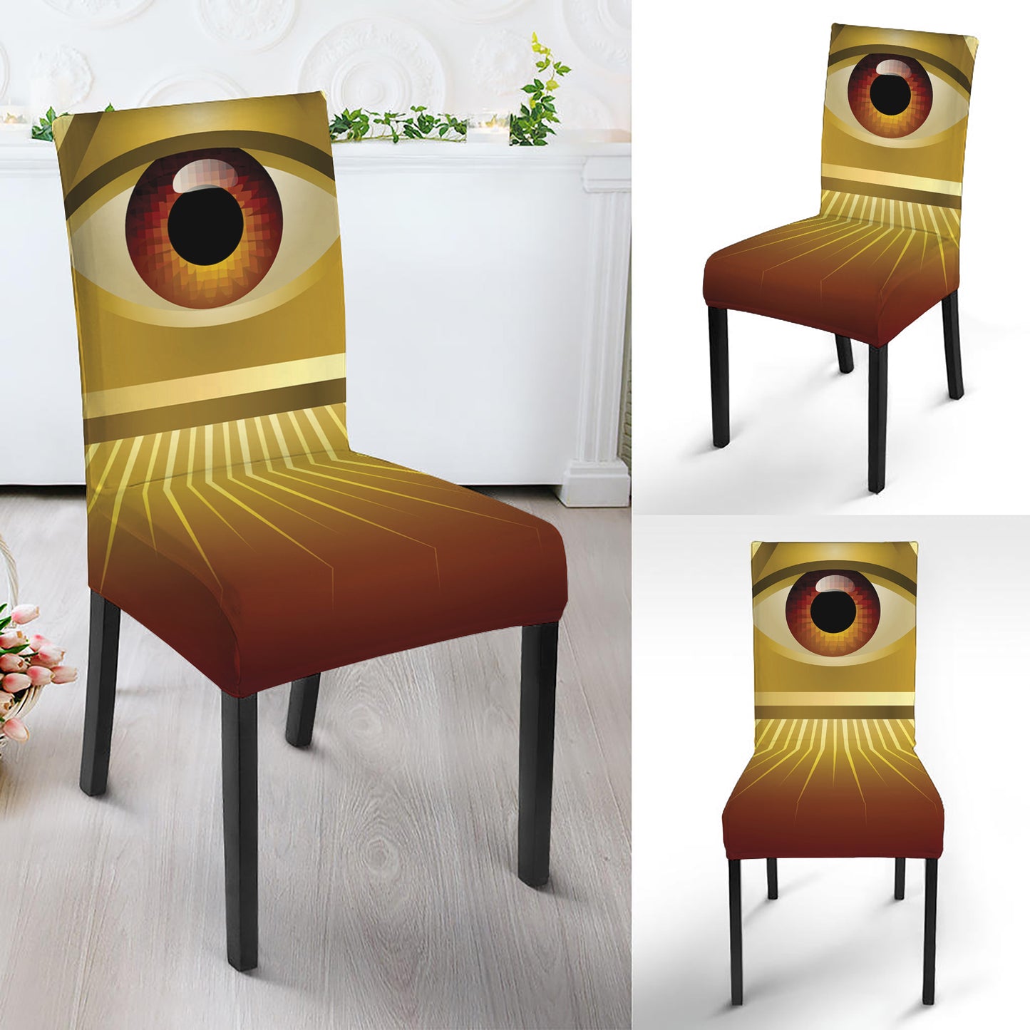Masonic Eye Sight Print Dining Chair Slipcover