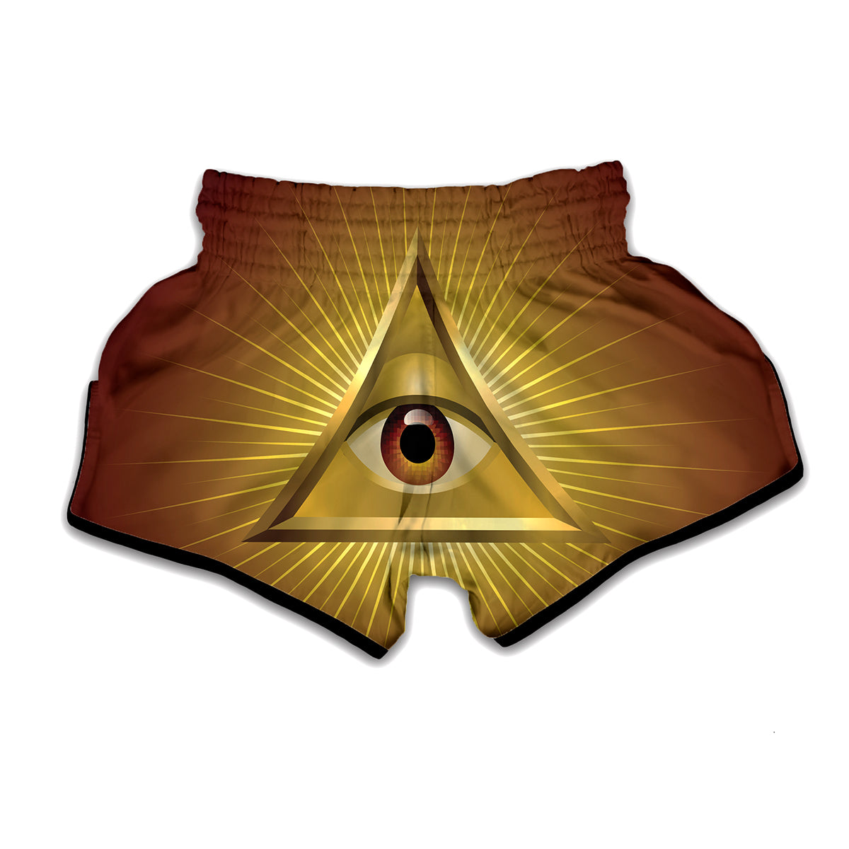 Masonic Eye Sight Print Muay Thai Boxing Shorts