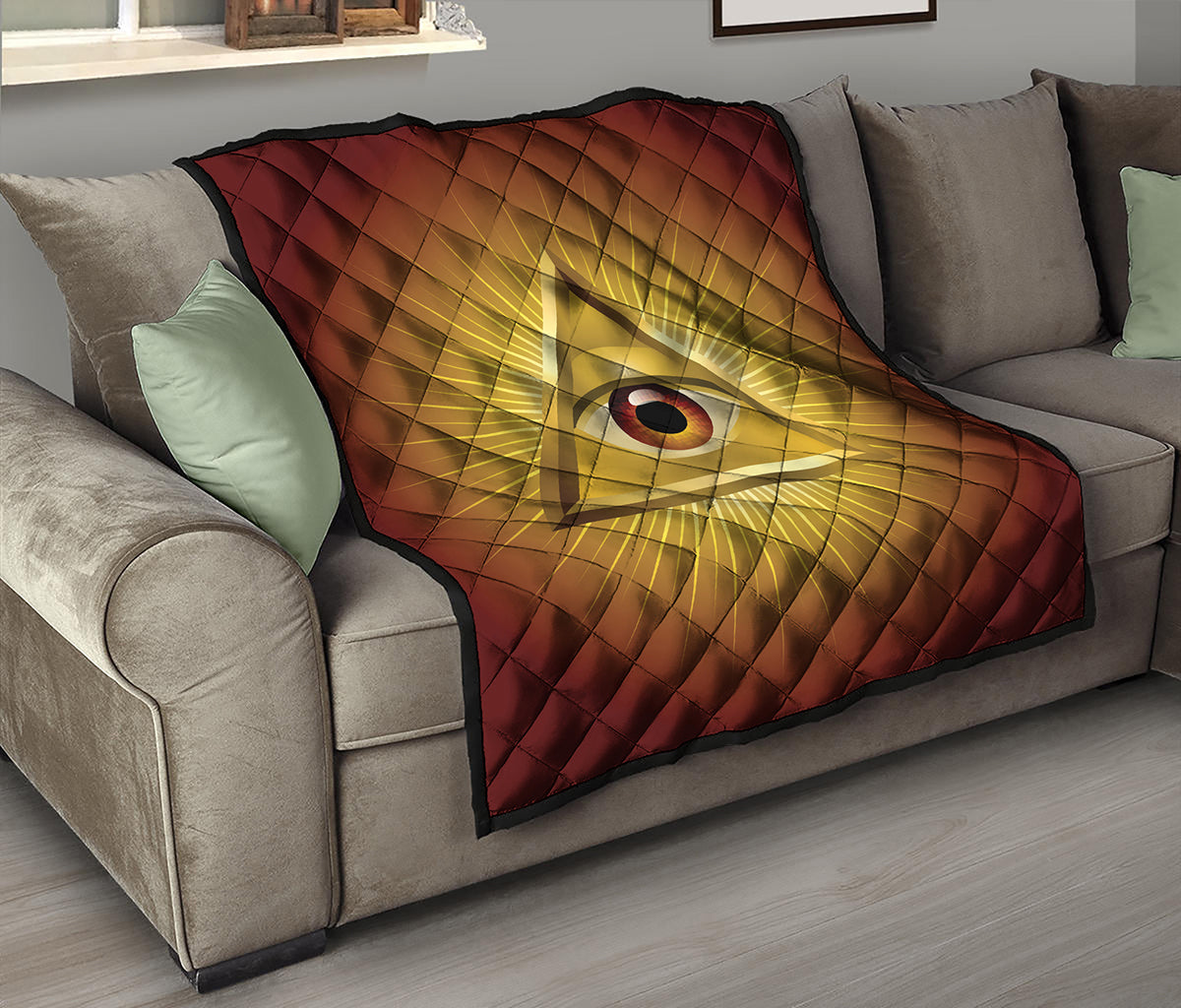 Masonic Eye Sight Print Quilt