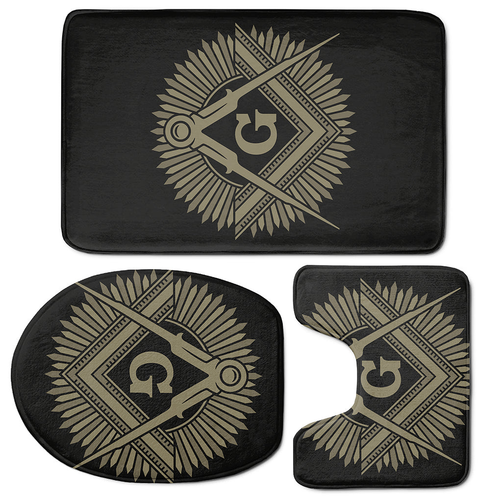 Masonic Freemasonry Print 3 Piece Bath Mat Set
