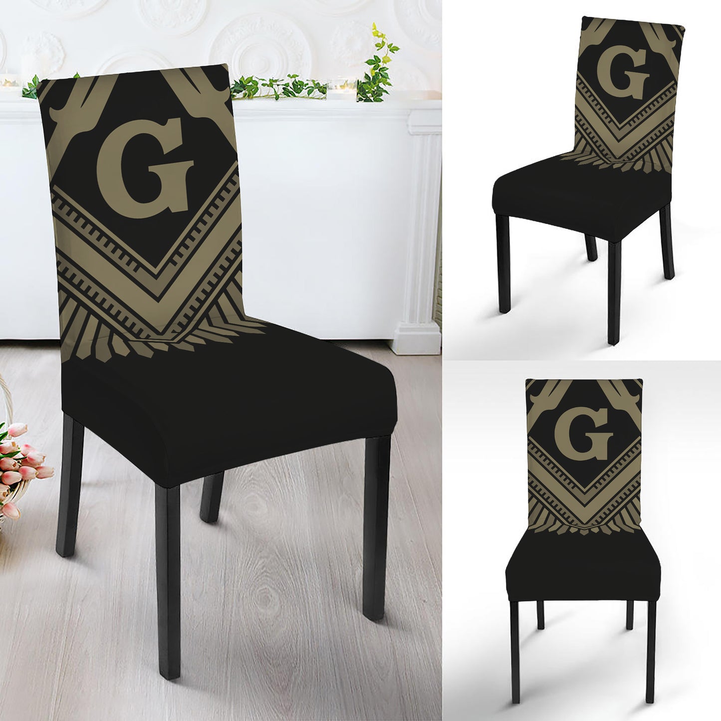 Masonic Freemasonry Print Dining Chair Slipcover
