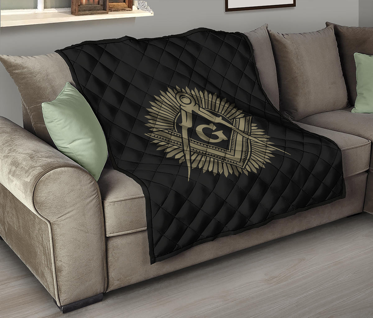 Masonic Freemasonry Print Quilt