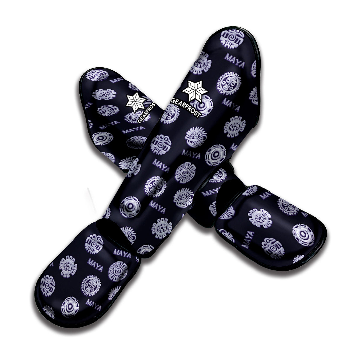 Maya Symbol Pattern Print Muay Thai Shin Guard