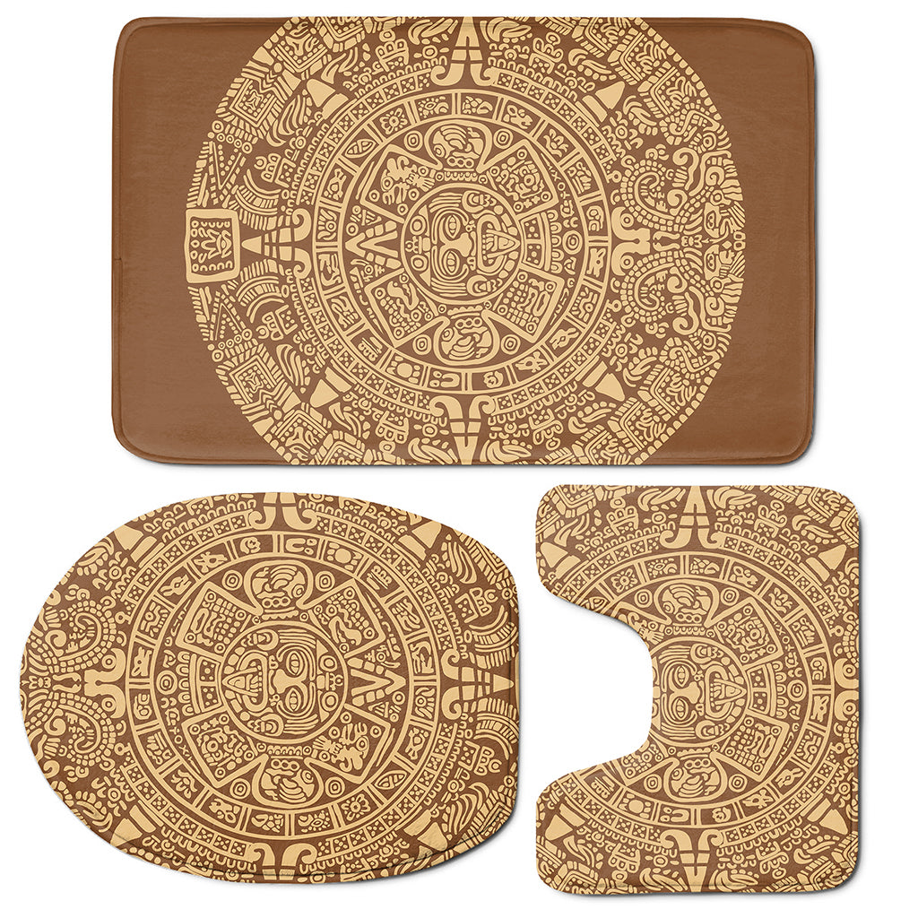 Mayan Calendar Print 3 Piece Bath Mat Set