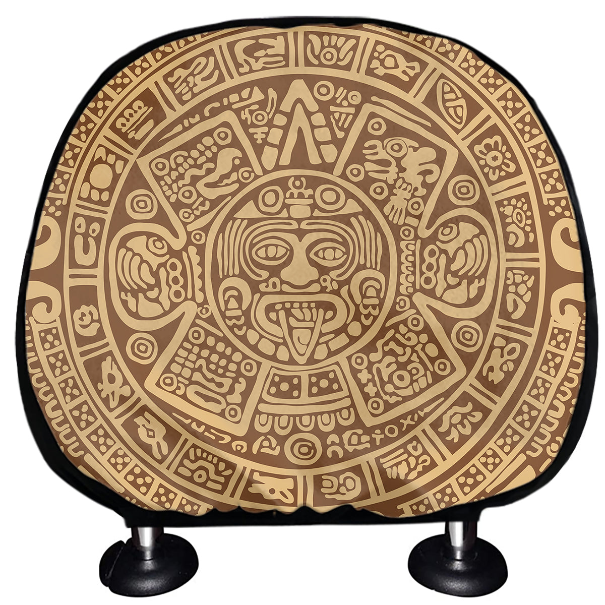 Mayan Calendar Print Car Headrest Covers