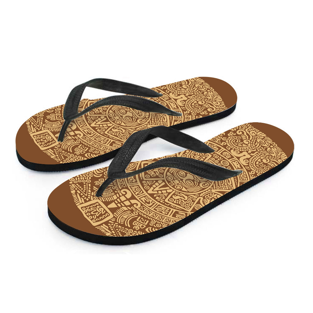 Mayan Calendar Print Flip Flops