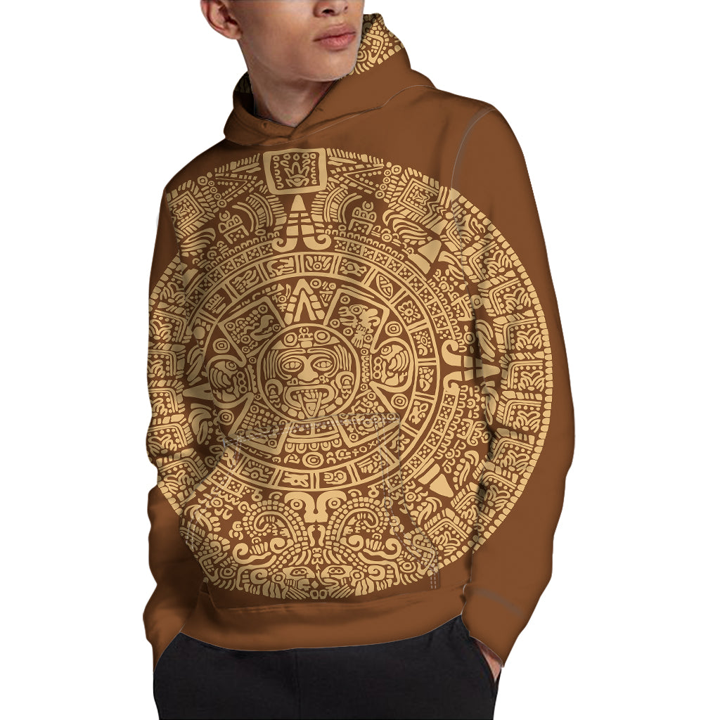 Mayan Calendar Print Pullover Hoodie