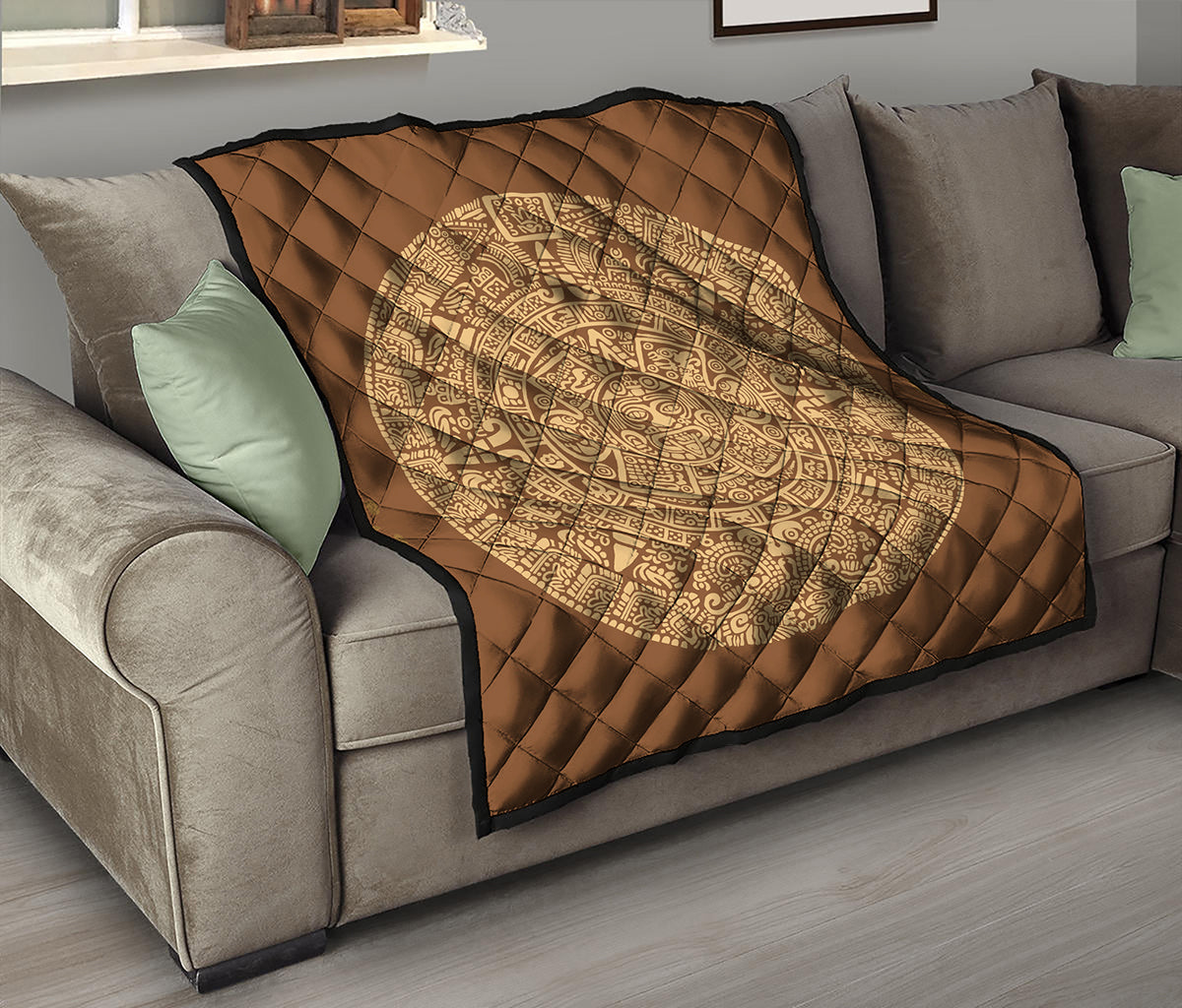 Mayan Calendar Print Quilt