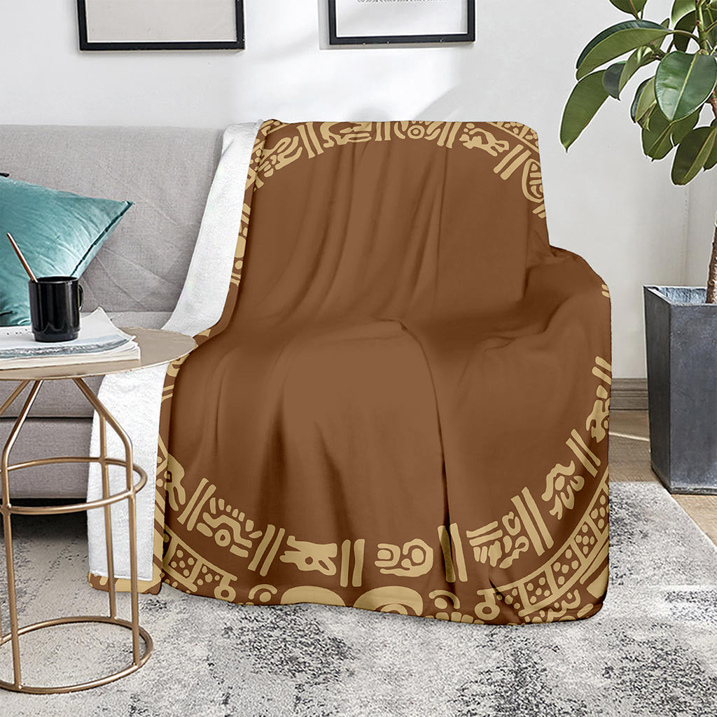 Mayan Circle Symbol Print Blanket