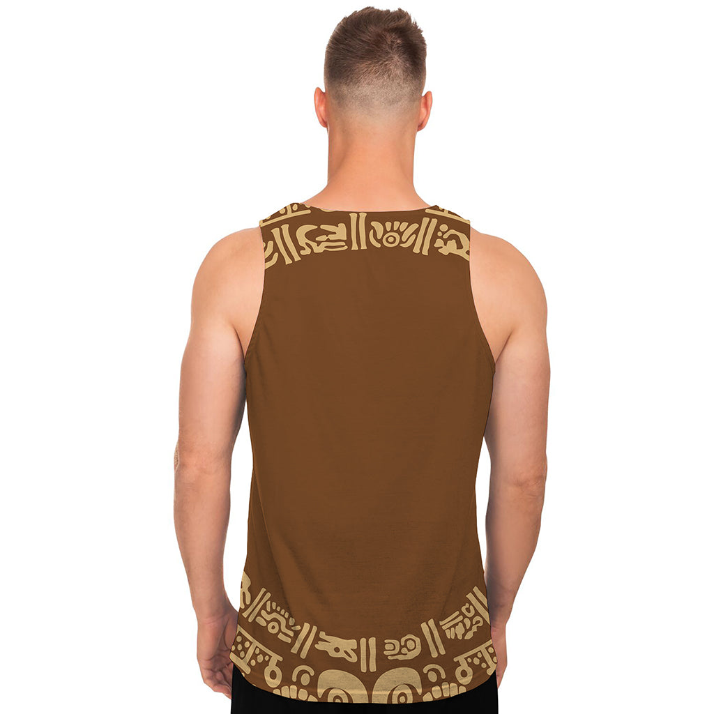 Mayan Circle Symbol Print Men's Tank Top
