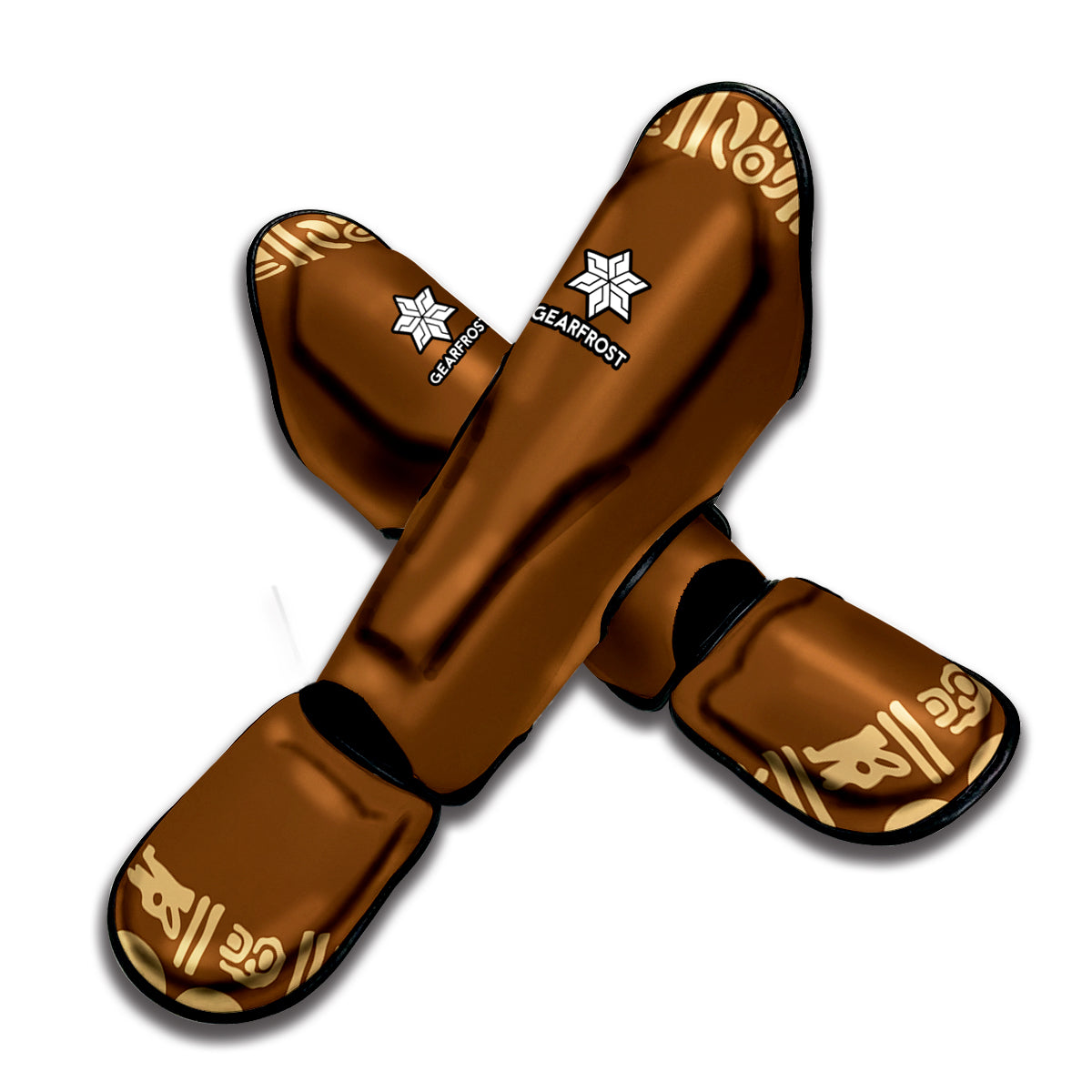 Mayan Circle Symbol Print Muay Thai Shin Guard