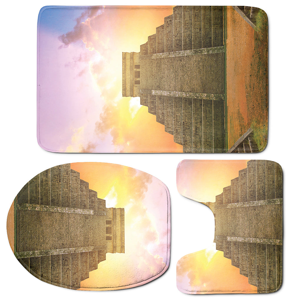 Mayan Civilization Print 3 Piece Bath Mat Set