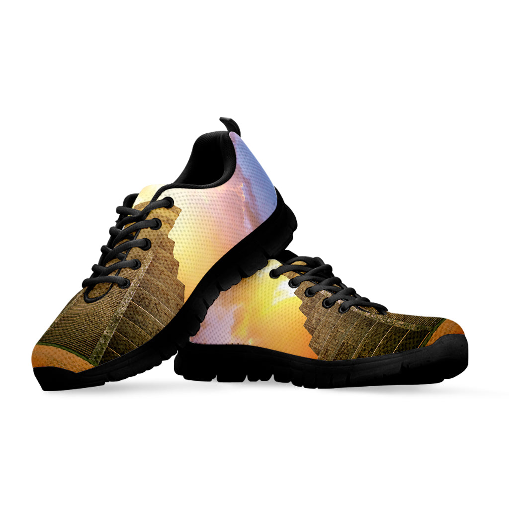 Mayan Civilization Print Black Sneakers